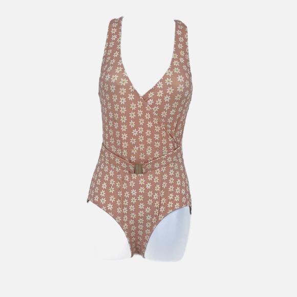 Swimsuit Vintage Style Atlantic Beach Floral One Piece in Blush/White Size Small - Picture 4 of 9